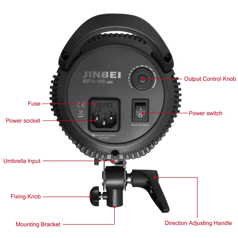 Jinbei новый модернизированный EF 100 (EF 100II) 5500K студийный светодиодный светильник с