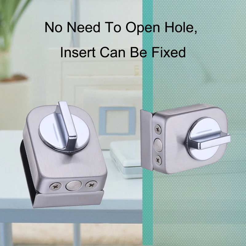 Eseye Glass Door Latches Lock/Bolt Keyless Stainless Steel Window Lock For Double Bathroom Frameless | Безопасность и защита