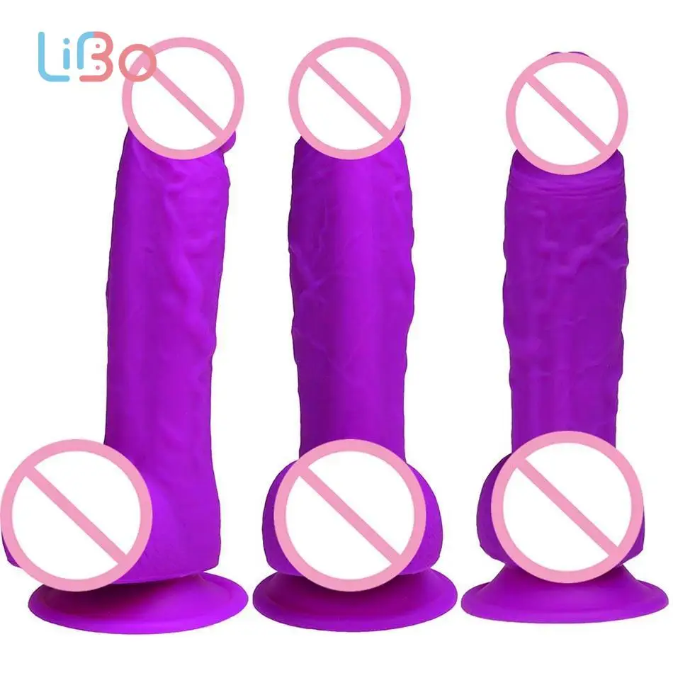 Ли Бо G Spot Силиконовые дилдо большой присоской реалистичной стимуляции Секс