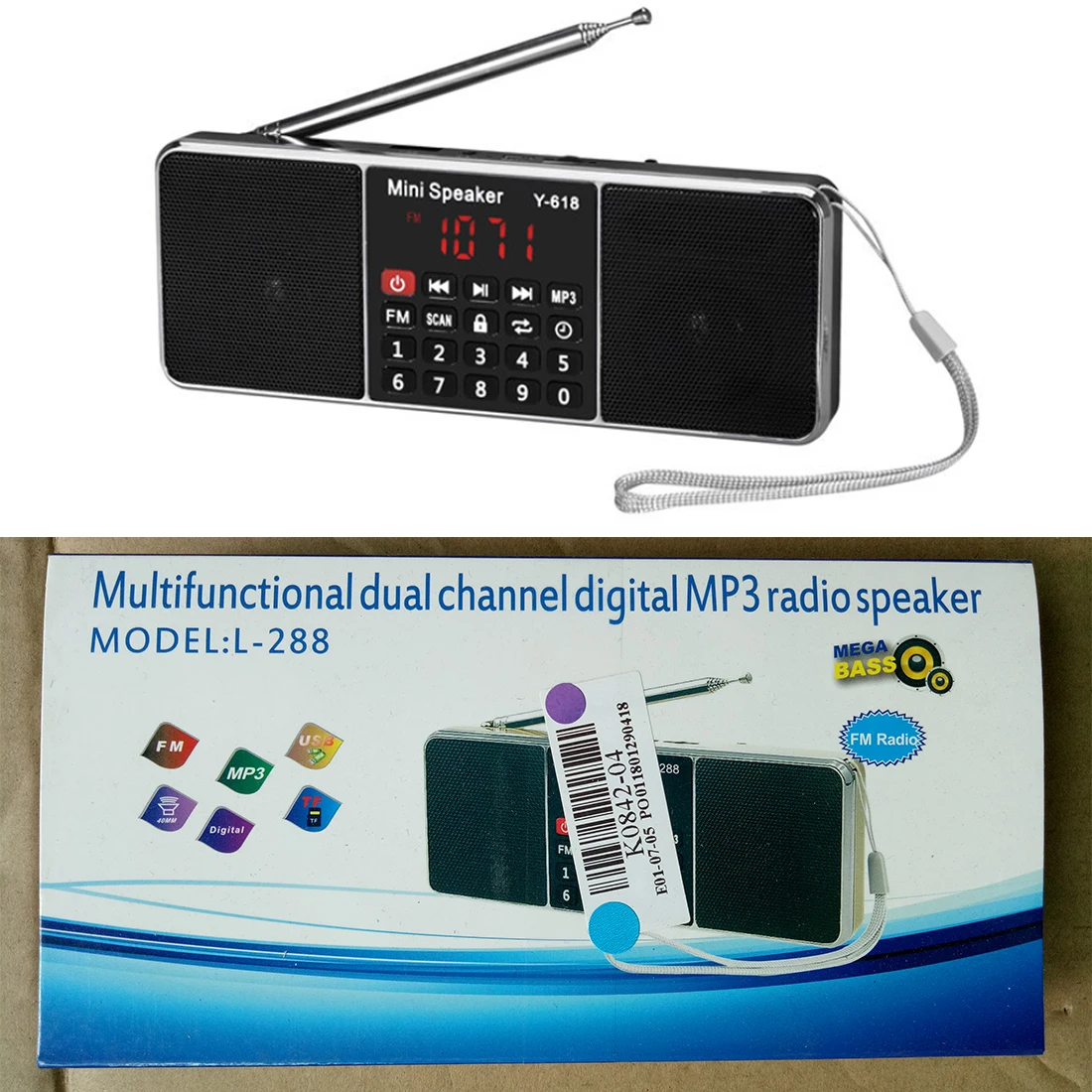 Оригинальный L 288 портативный fm радио динамик музыкальный плеер с tf картой USB диск