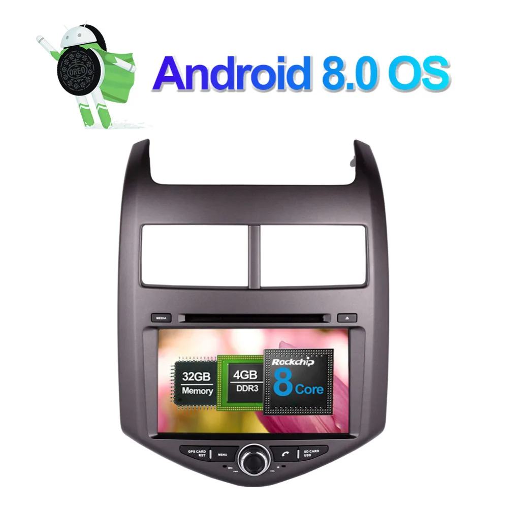 Android 8.0 Octa Core 4GB RAM Car Multimedia Player with Bluetooth For Chevrolet Aveo 2011- Radio Stereo GPS Navigation | Автомобили и