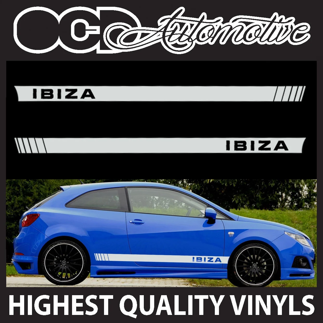 Для 1 компл./2 шт. SEAT IBIZA RACING боковые полосы графика наклейки комплект AIRRIDE CUPRA