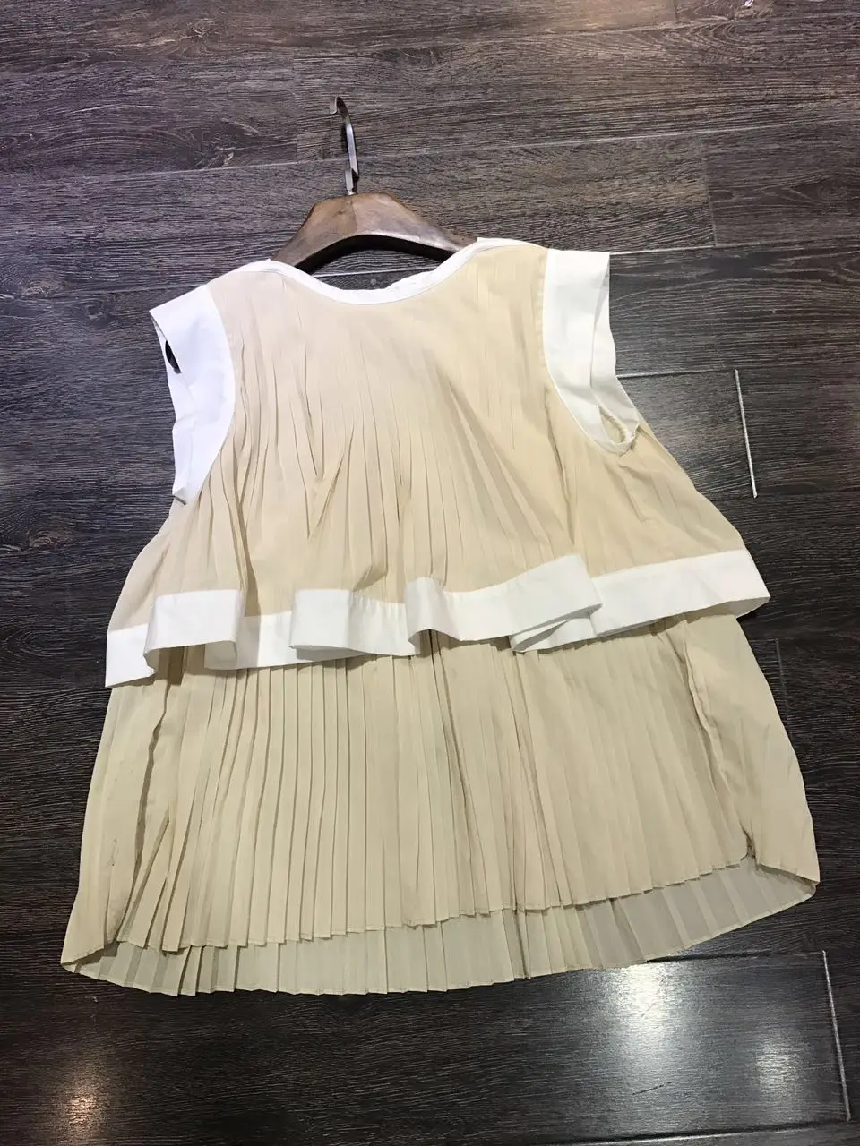 2017 лето новые дикие одной стороны воротник мода плиссированные рубашки|pleated