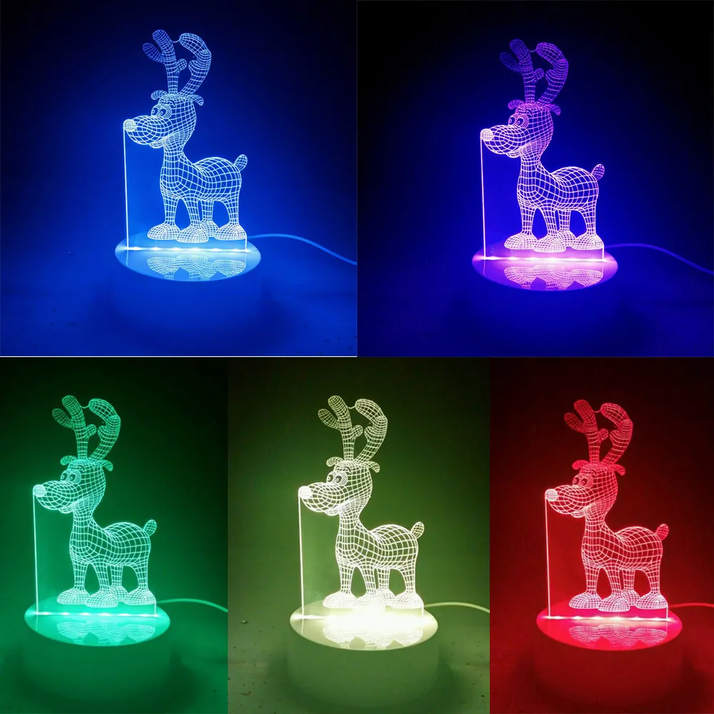 Рождественские огни Открытый 3D с рождественским оленем уникальные световые