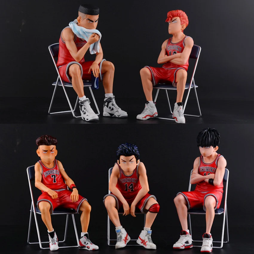 Комплект из ПВХ для стула Shohoku экшн-фигурки Hanamichi Sakuragi Akagi Rukawa Mitsui Anime SlamDunk