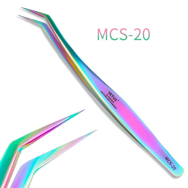 Серия VETUS MCS, цветные инструменты для макияжа, русский/мега объем, пинцет для наращивания ресниц, ножницы, высокое качество, пинцет - Цвет: Aurora Color