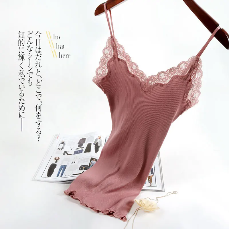 7 Colors 30% Cotton 70% Nature Silk Ladies Fashion Lace Vest Slim Sexy Elegant Camisoles High Elastic Bottoming Female Tanks
7 Colors 30% Cotton 70% Nature Silk Ladies Fashion Lace Vest Slim Sexy Elegant Camisoles High Elastic Bottoming Female Tanks