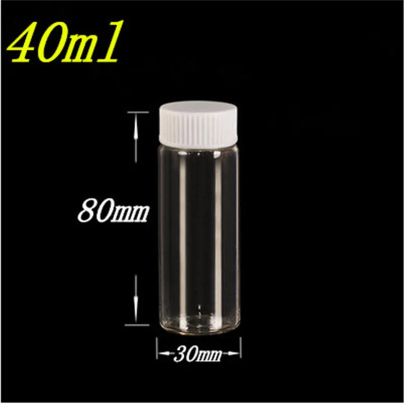 

20 шт 21 мм винтовой рот 30x80 мм стеклянные бутылки с белой пластиковой крышкой DIY 40 мл пустые многофункциональные флаконы декоративные банки