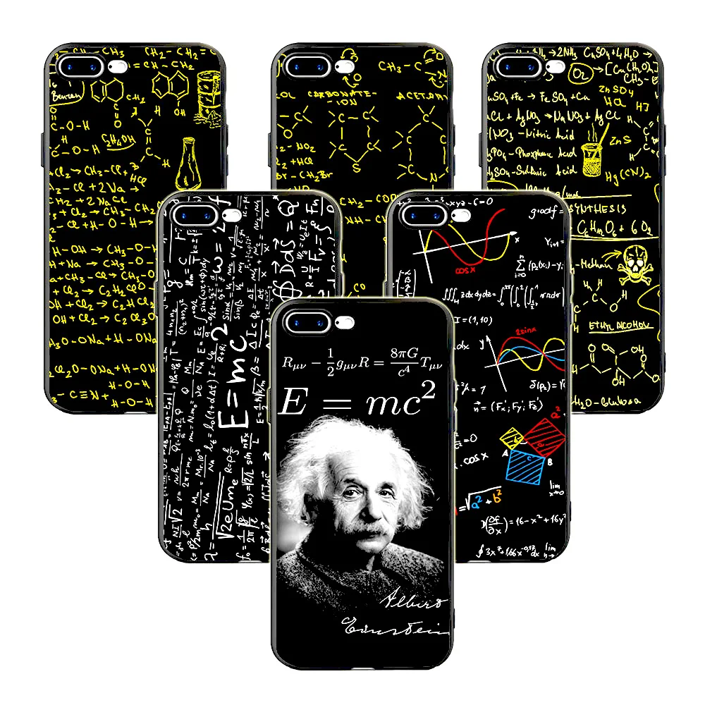 Силиконовый чехол E = MC2 для iPhone X 5S XR XS Max 6 6S 7 8 Plus | Мобильные телефоны и аксессуары