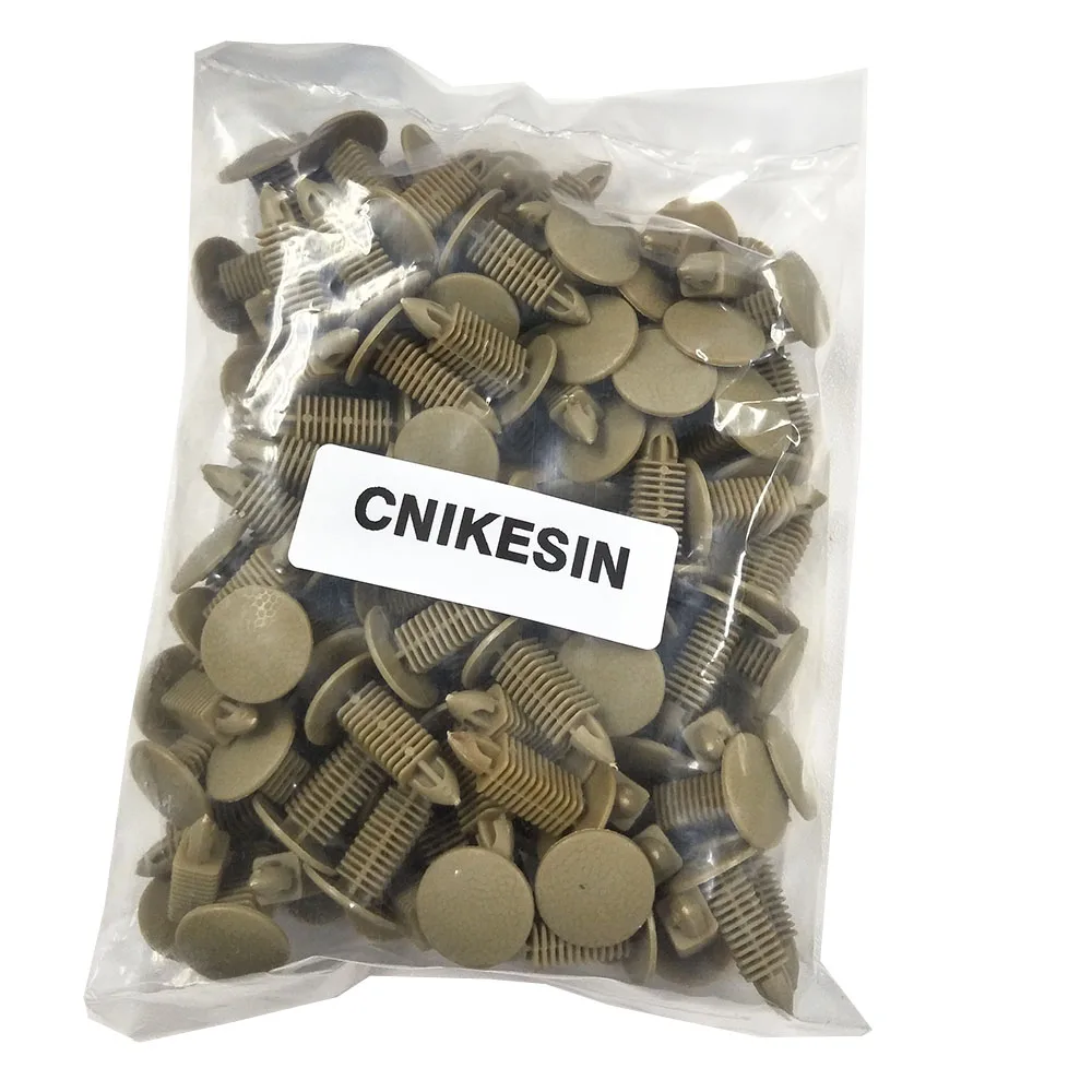 CNIKESIN 100PCS Car Fastener Universal Ceiling Trunk Front Cover Plastic Decorative Fixed Clamp Beige Auto Interior Clip | Автомобили и