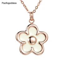 flower stainless steel pendant necklaces