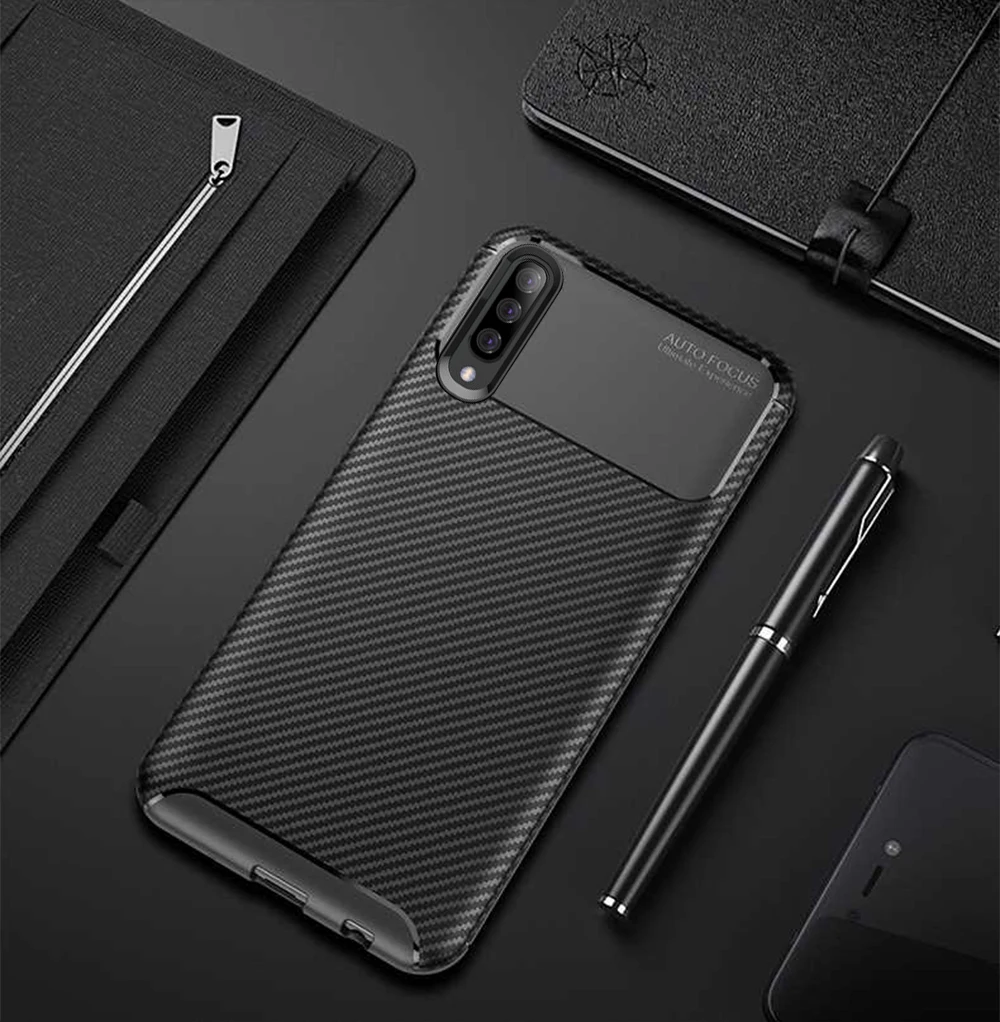 Чехол из углеродного волокна для samsung Galaxy A50, чехол для телефона с полной защитой, чехол для samsung A70 A 50, 360 противоударный бампер