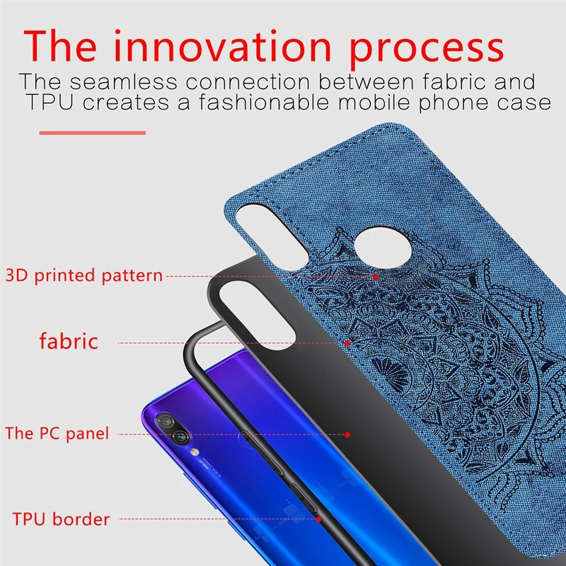 3D текстурированный тканевый чехол для телефона Xiaomi Redmi Note 7 Чехлы из ткани мягкий