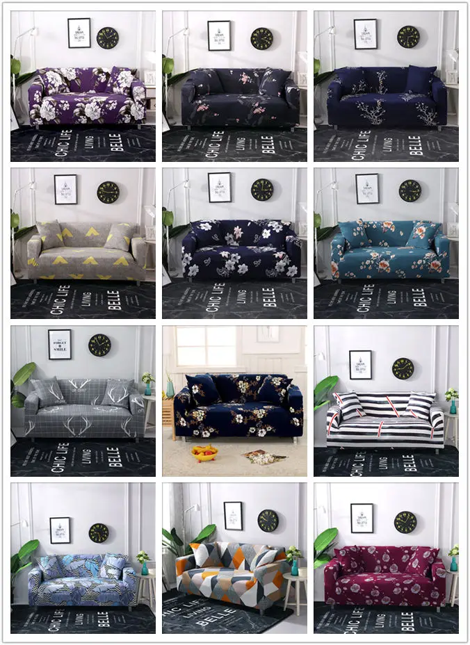 Эластичные универсальные чехлы для диванов с цветочным принтом со съемным