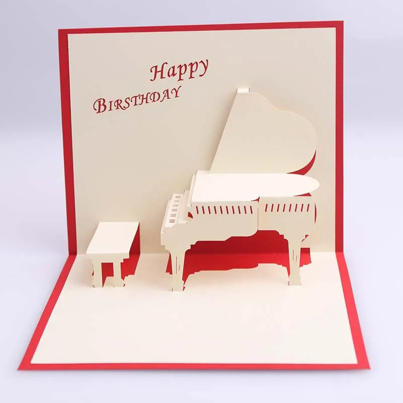 Всплывающая 3d открытка подарок на день рождения с наклейками конверте для