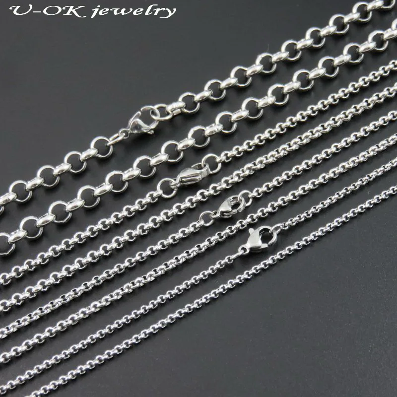 Цепочка круглого сечения из нержавеющей стали 316L 40-90 см на заказ 2/2 5 3 4 6 7 8 9 мм |