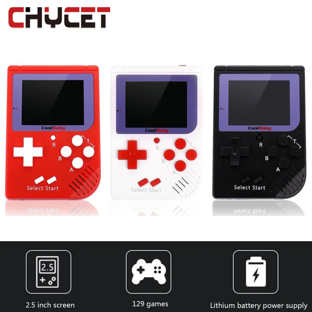 Портативная игровая мини консоль для детей 129 встроенных игр 2 5 дюйма