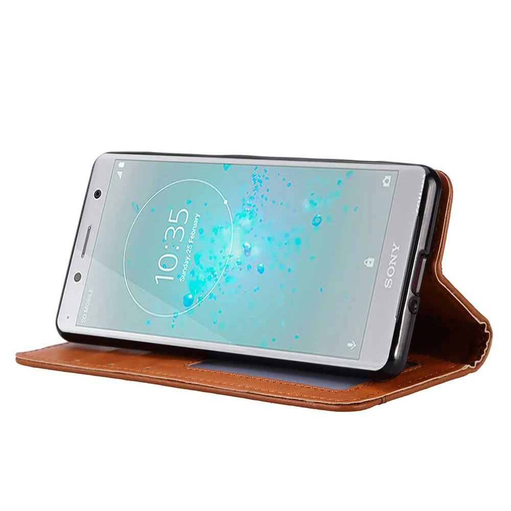 IDOOLS Роскошный чехол для sony Xperia XZ2 компактный Бумажник слот карт с подставкой