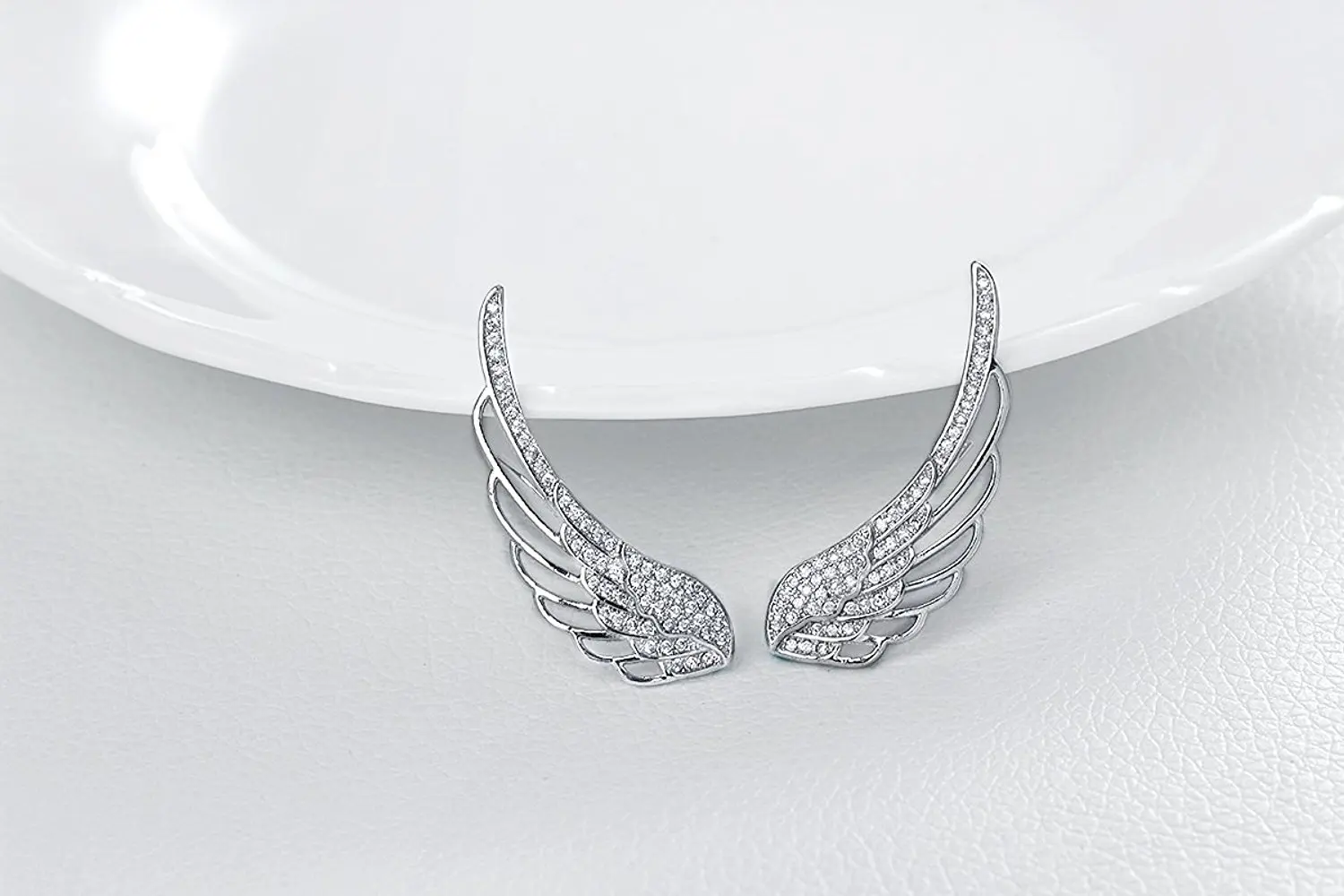 Chicinside Angel Wings Уха Манжеты Пен CZ Кристалл Крюк Серьги Серебряные Тона|angel wing ear cuff|wing