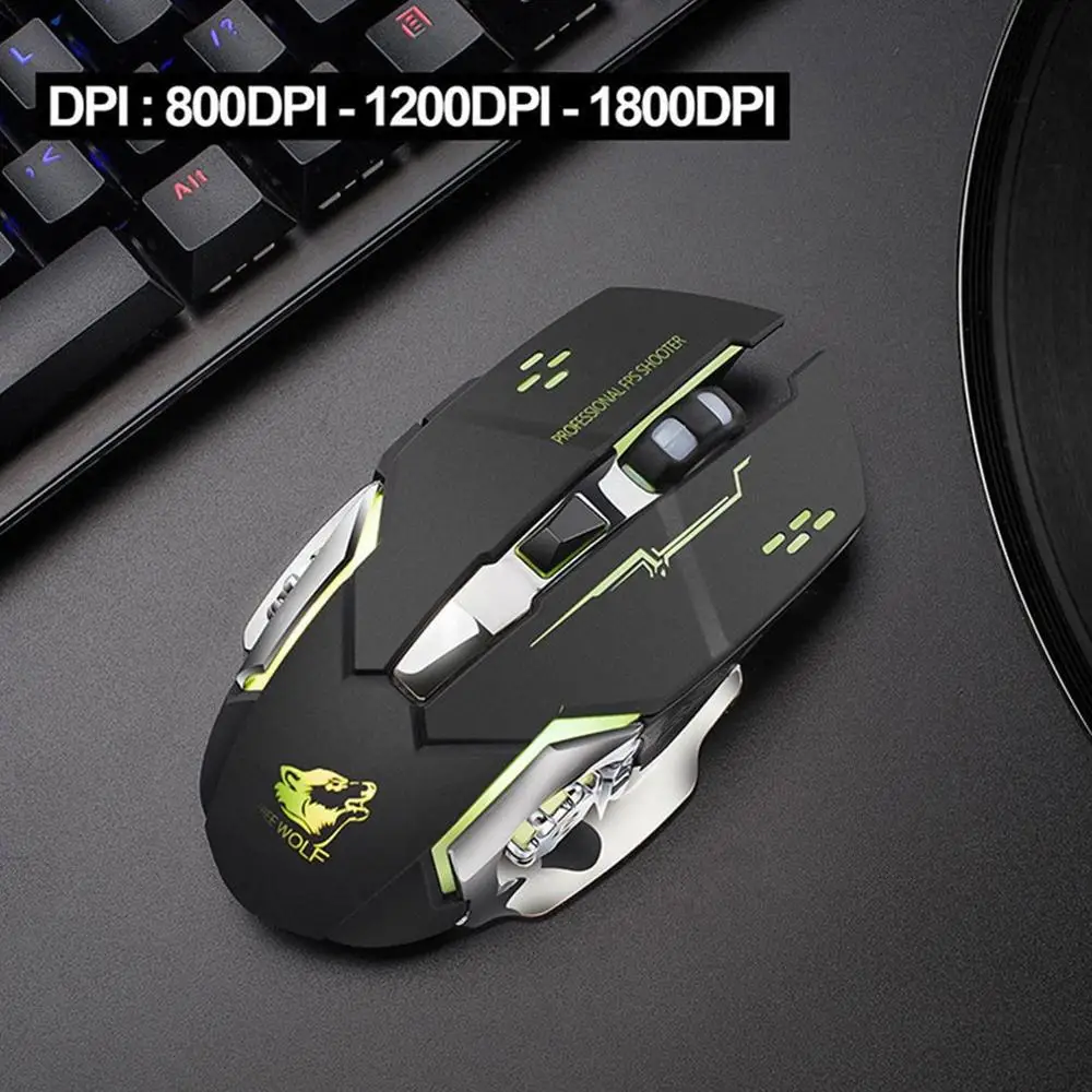 Черный X8 Супер тихая Беспроводная игровая мышь 2400 dpi перезаряжаемая компьютерная мышь оптическая игровая геймерская мышь для ПК черная - Цвет: Черный