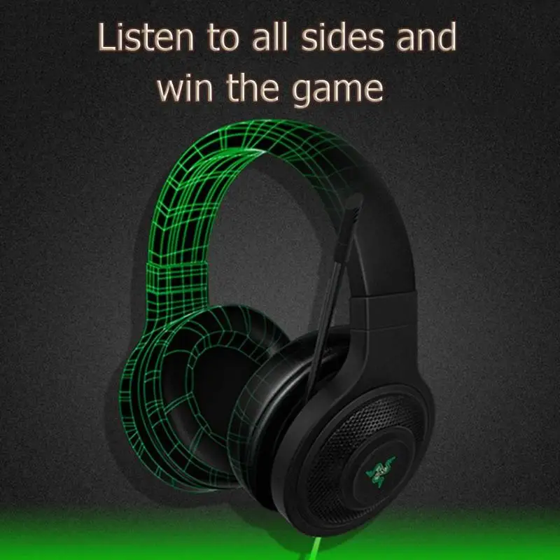 Razer kraken основные стандартные наушники с шумоизоляцией Накладные наушники Проводная игровая гарнитура аналоговые 3,5 мм USB наушники с микро
