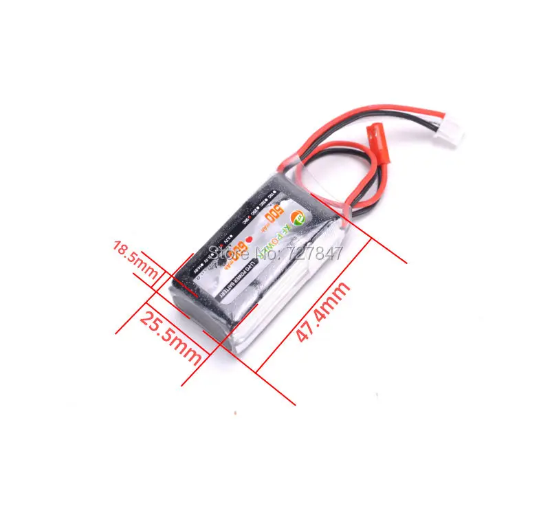 Высокое качество XF power 7 4 V 600 mAh 2 S 30C Lipo батарея JST Plug перезаряжаемая для игрушки на