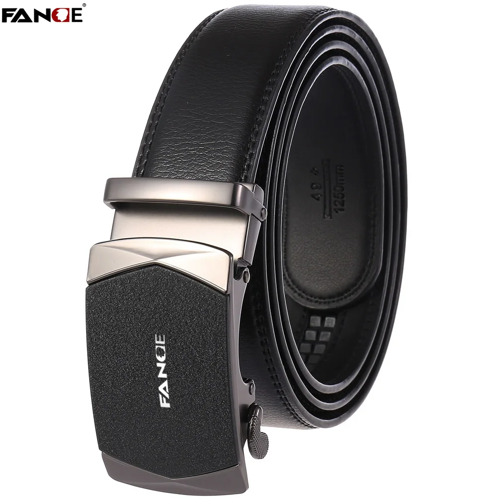 

FANGE men leather belt men belt automatic buckle high quality male Fashion jeans chain stretch solid luxury brand black FG3534B