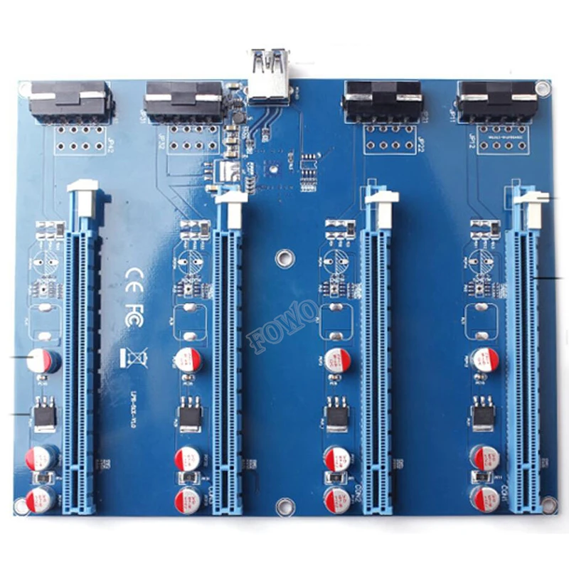 Новая PCI Express PCIe от 1 до 4 express 16X слоты переходная карта E 1X к внешнему слотовому