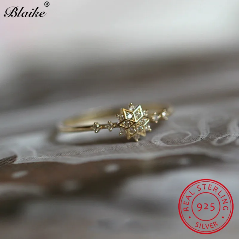 925 кольцо из стерлингового серебра бледно-укладка женский кольцо-Снежинка