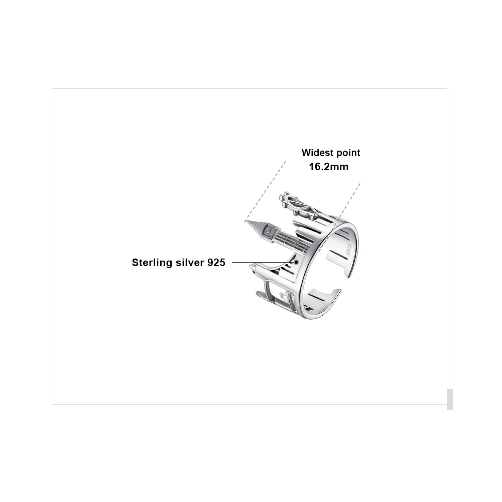 JewelryPalace Twin Towers Rings 925 Sterling Silver for Women Open Stackable Ring Band Jewelry Fine | Украшения и аксессуары