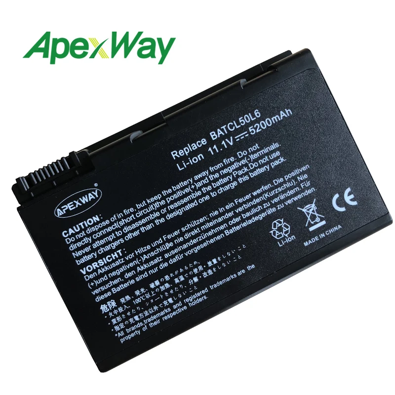 Аккумулятор Apexway для ноутбука Acer Aspire 5611 5612 5630 5632 5633 5634 5650 5652 5680 5683 5684 Extensa 5200 TravelMate