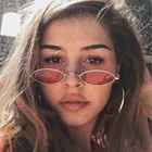 Овальные Солнцезащитные очки для мужчин и женщин, винтажные маленькие круглые солнечные очки в металлической оправе, в стиле ретро, Желтые красные