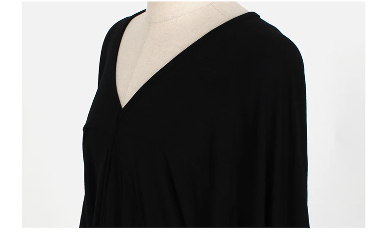 Платье женское Missoov черное с треугольным вырезом на весну и лето | Женская одежда