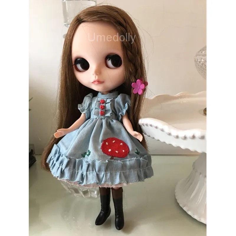 Новое поступление 1 шт. милое джинсовое платье для кукол Blyth Licca Azone 1/6 BJD Pullip Одежда