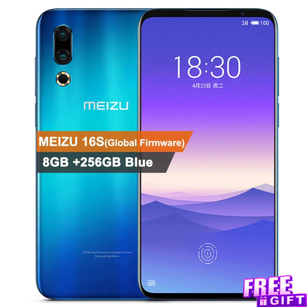 8GB 256GB Blue Мобильный телефон Meizu 16s с глобальной прошивкой, 6,2 дюймов, 8G, 256G, Snapdragon 855, 48 Мп+ 20 Мп камера, Встроенный сканер отпечатков пальцев, NFC Смартфон - Цвет: 8GB 256GB Blue