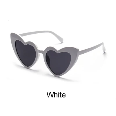 White Ralferty, женские солнцезащитные очки в форме сердца,, дизайнерские солнцезащитные очки, розовые, Ретро стиль, UV400, оттенки для женщин, lunette soleil femme W18503 - Цвет линз: White