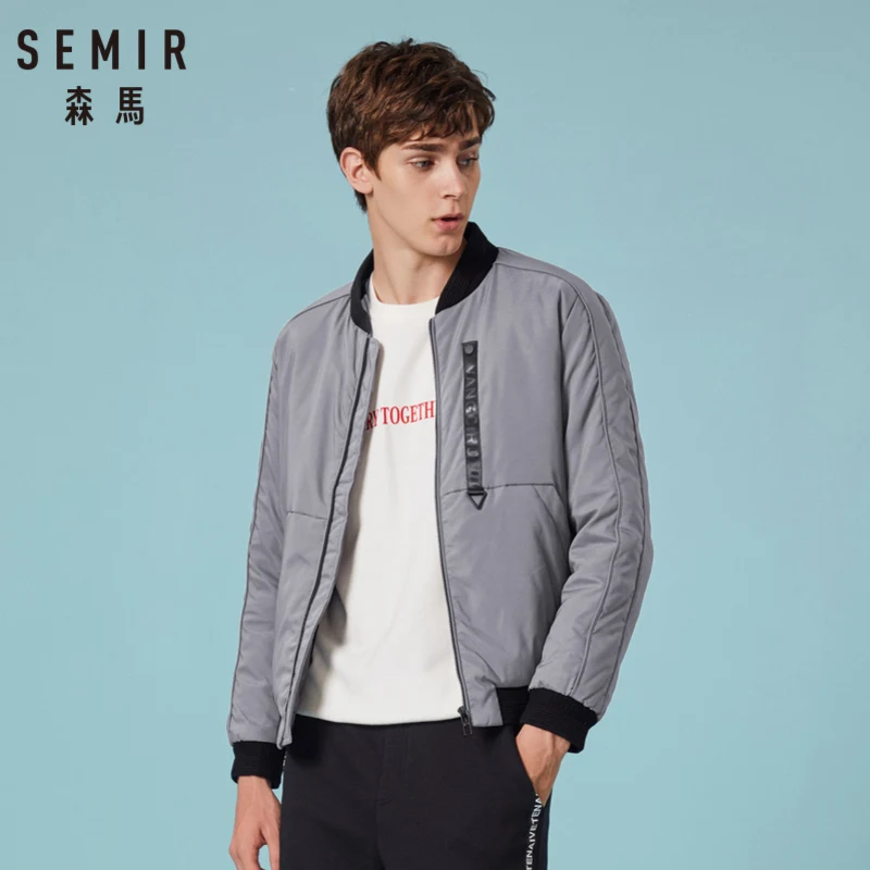 SEMIR мужская бейсбольная куртка с воротником вкладкой уличная полной молнией