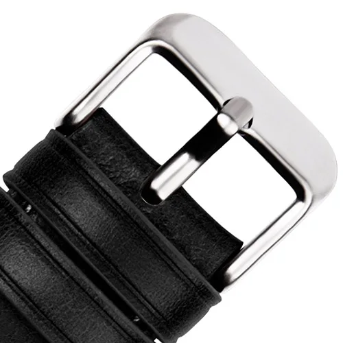 Black Silver Buckle Кожаный ремешок для часов для мужчин и женщин, ремешок для часов 24 мм, 22 мм, 20 мм, 18 мм, Ремешки для наручных часов, сменный мужской ремешок для наручных часов, аксессуар для наручных часов - Цвет ремешка: Black Silver Buckle