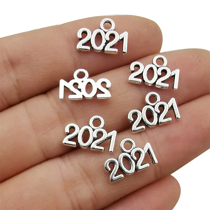 50 шт год подвески в виде цифр 2020/2021/2022/2023 тибетский серебряный Амулет Подвески
