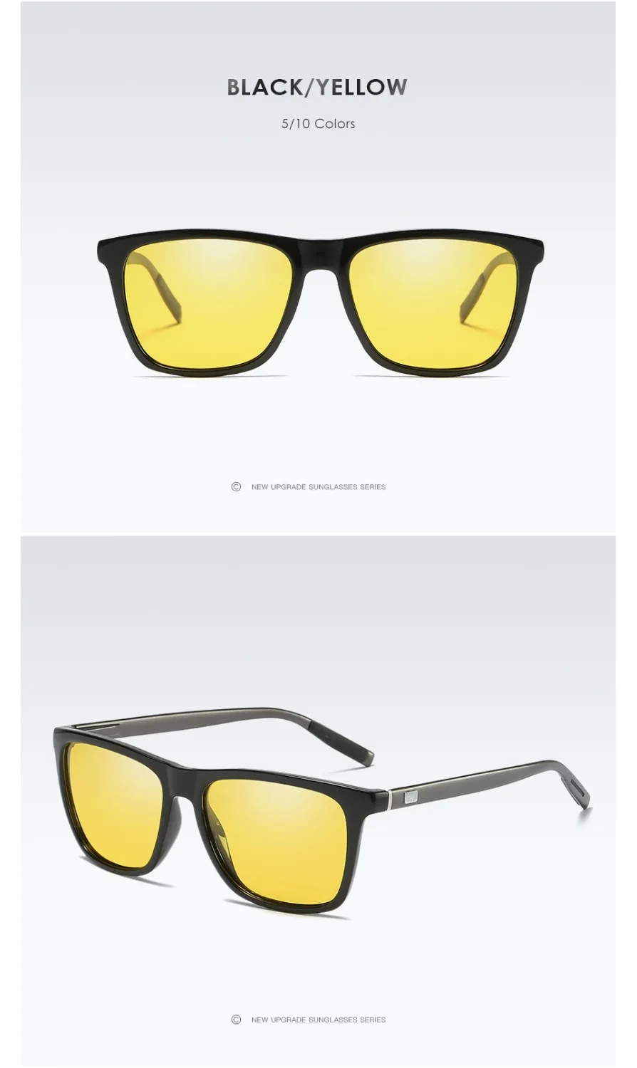 Поляризованные солнцезащитные очки для мужчин и женщин квадратные из бамбука