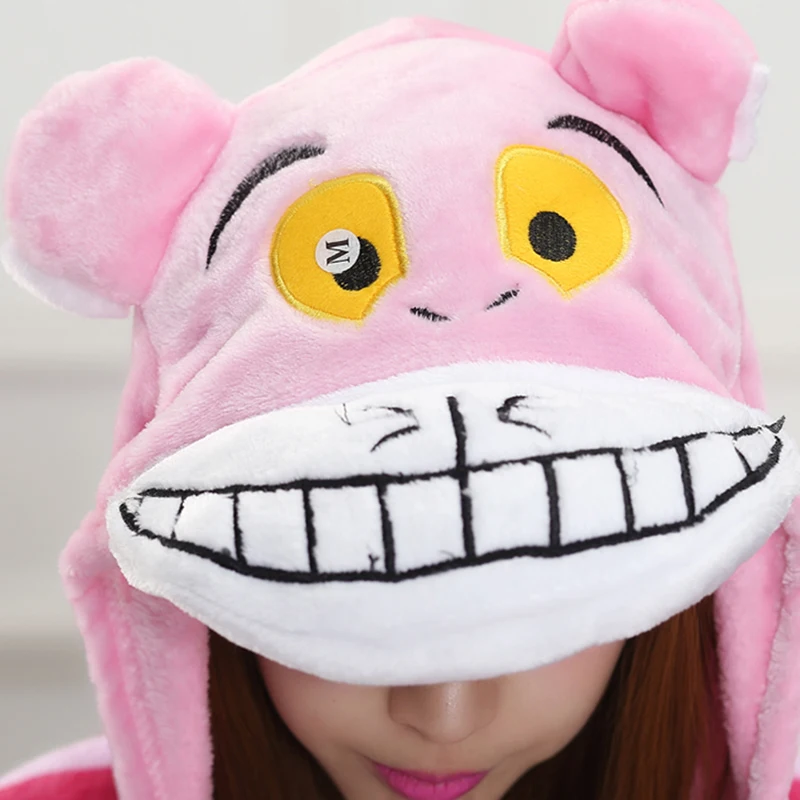 Adult Anime Kigurumi Onesies Cheshire Cosplay Cat Costume Women Animal Blue Stitch Stripe Onepieces Sleepwear Home Clothes Girl