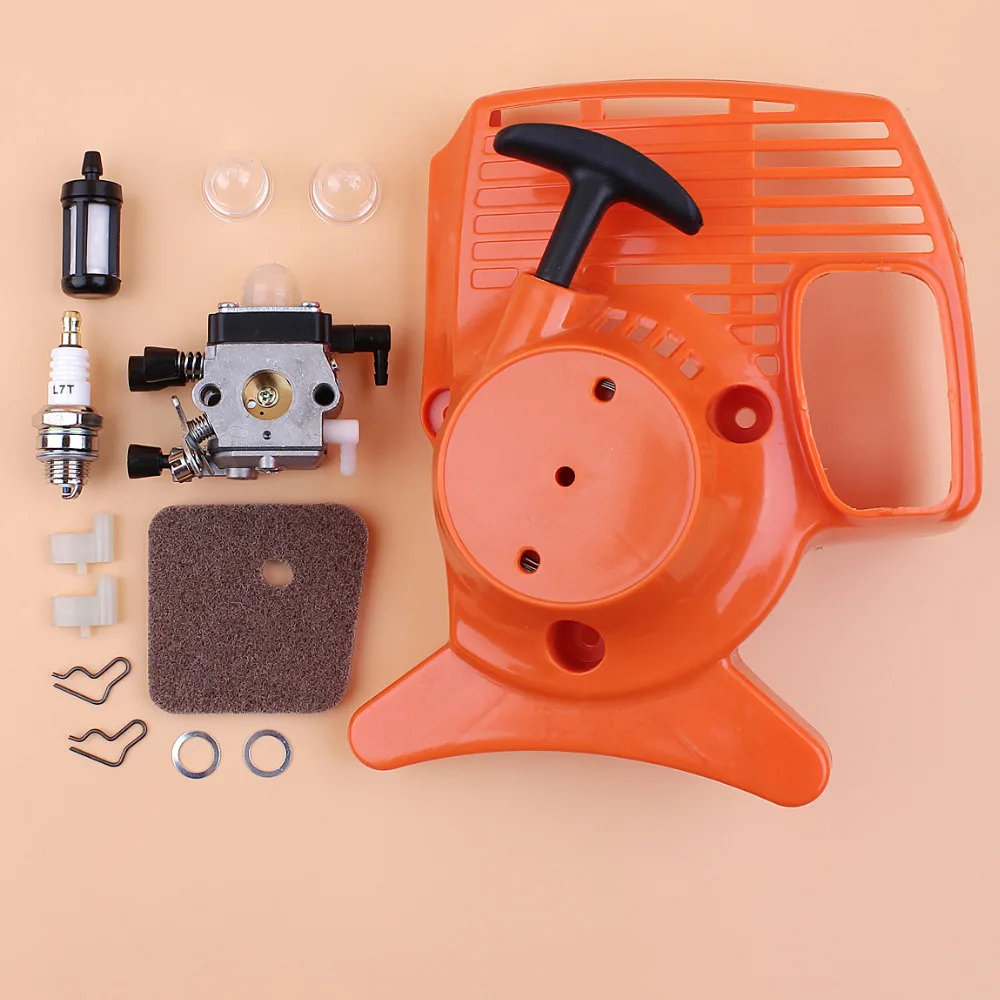 Recoil Starter Carburetor Air Filter Kit for STIHL FS55 FS38 FS45 FS46 FC55 HL45 KM55 Grass Trimmer Replace Zama Carburetor