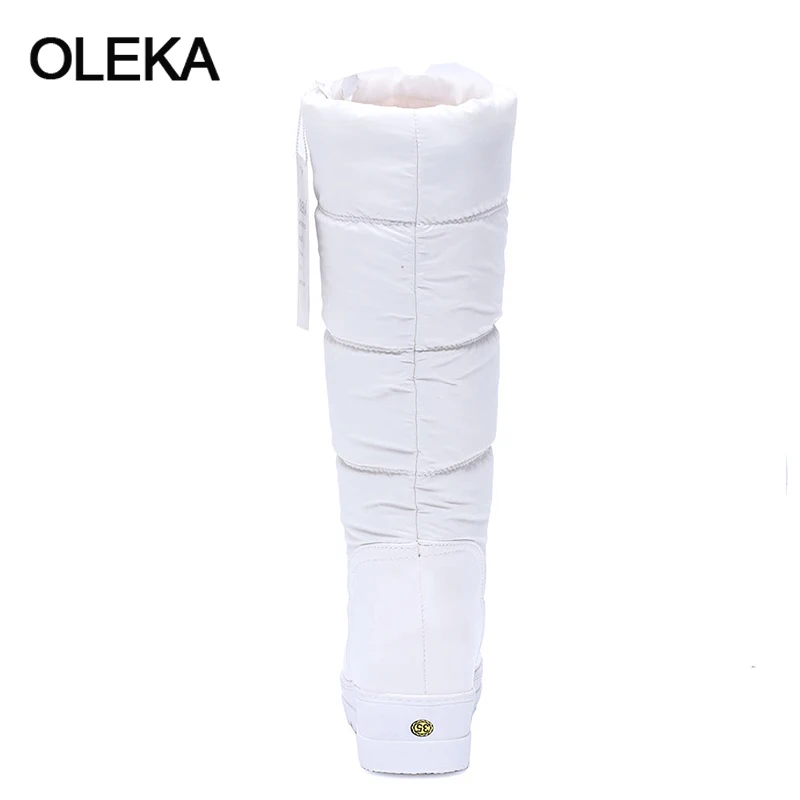 Oleka плюс Размеры Новый 2017 Модные женские ботинки Утепленная одежда низкие зимние
