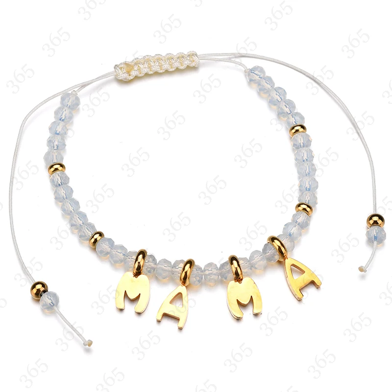 2018 New Arrival Beautiful MAMA Letters Charm Bracelet For Women Acrylic Beads Rope Adjustable Pulseras Mujer Drop Shipping | Украшения и