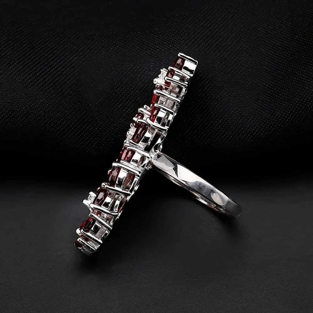 Женское кольцо GEM'S BALLET из серебра 925 пробы с красным гранатом 10.56Ct|Кольца| |