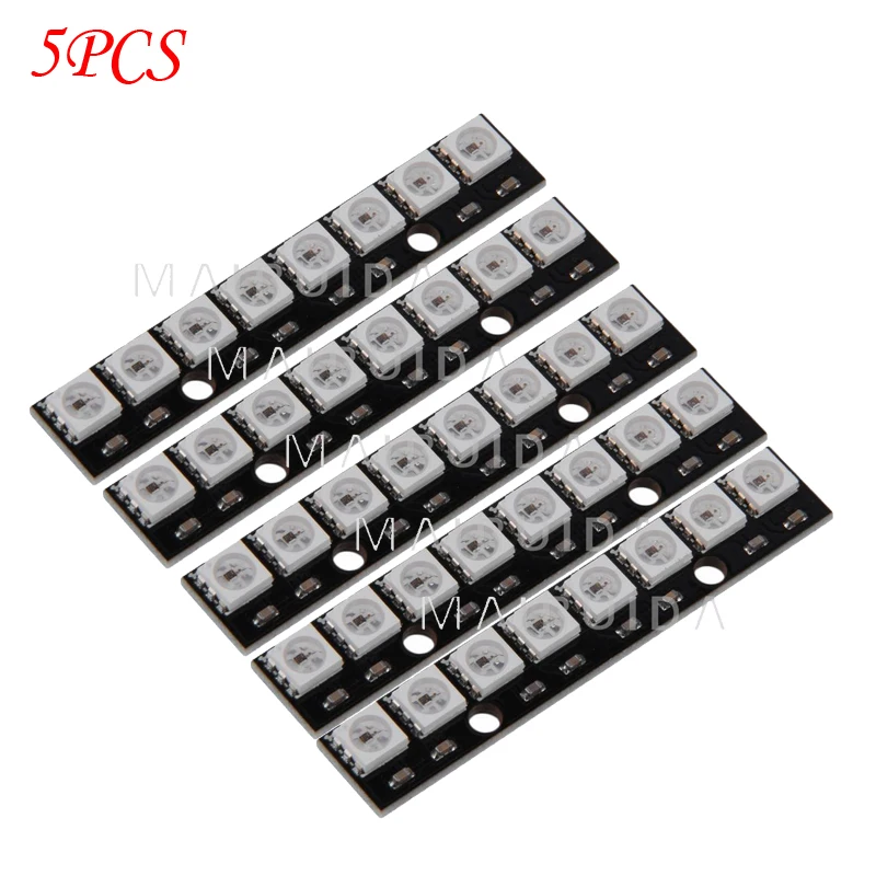 

5 шт. WS2812 5050 RGB модуль Черный 8 каналов
