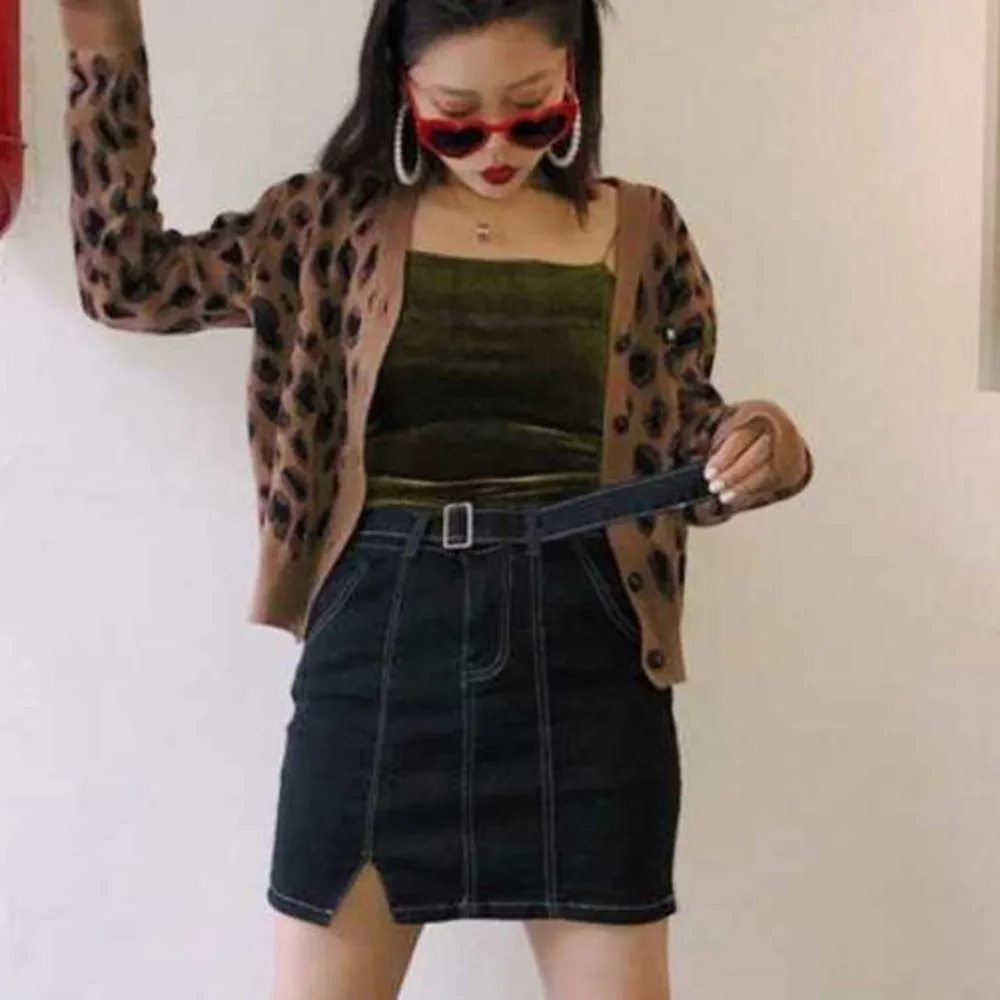 Элегантный дизайн женская тонкая трапециевидная юбка повседневные джинсовые