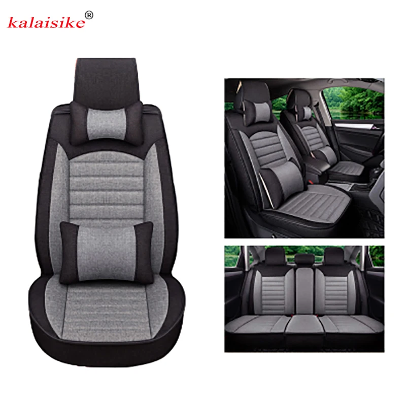 

Kalaisike льняные универсальные чехлы для автомобильных сидений для Isuzu все модели D-MAX mu-X 5 сидений Автомобильные аксессуары автостайлинг подуш...