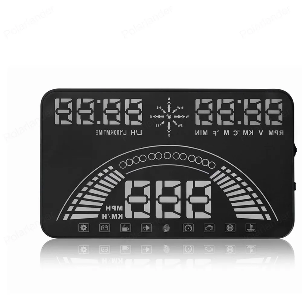 

5.8" HD Smart S7 HUD display Windshield Projector OBD+GPS System Digital Overspeed alarm Voltage Ometer Head up display