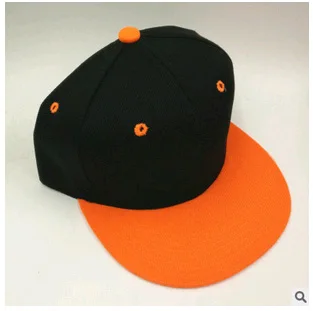 black and orange Детская шапка с именем сына, детская шапка на заказ, 3D стежка, Снэпбэк, шапки с вышивкой, детские бейсболки для мальчиков на плоской подошве - Цвет: black and orange